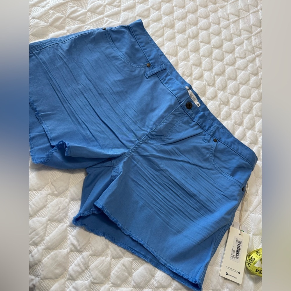 Carve Designs Oahu‎ Twill Short Bluebay Tencel Raw Hem Blue Size 14